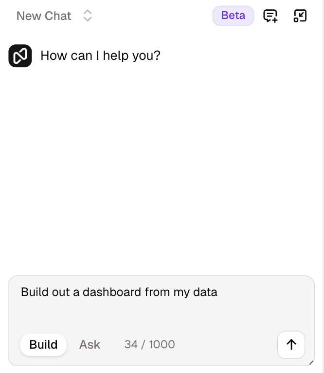 Nola AI assistant building an app
